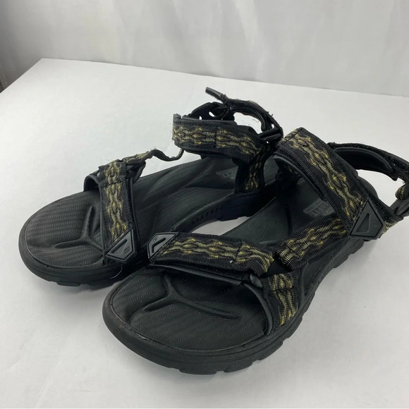 Skechers Mens 10 Black Hellow Relaxed Fit Memory Foam 360 Sandals Hook and Loop - Picture 3 of 6